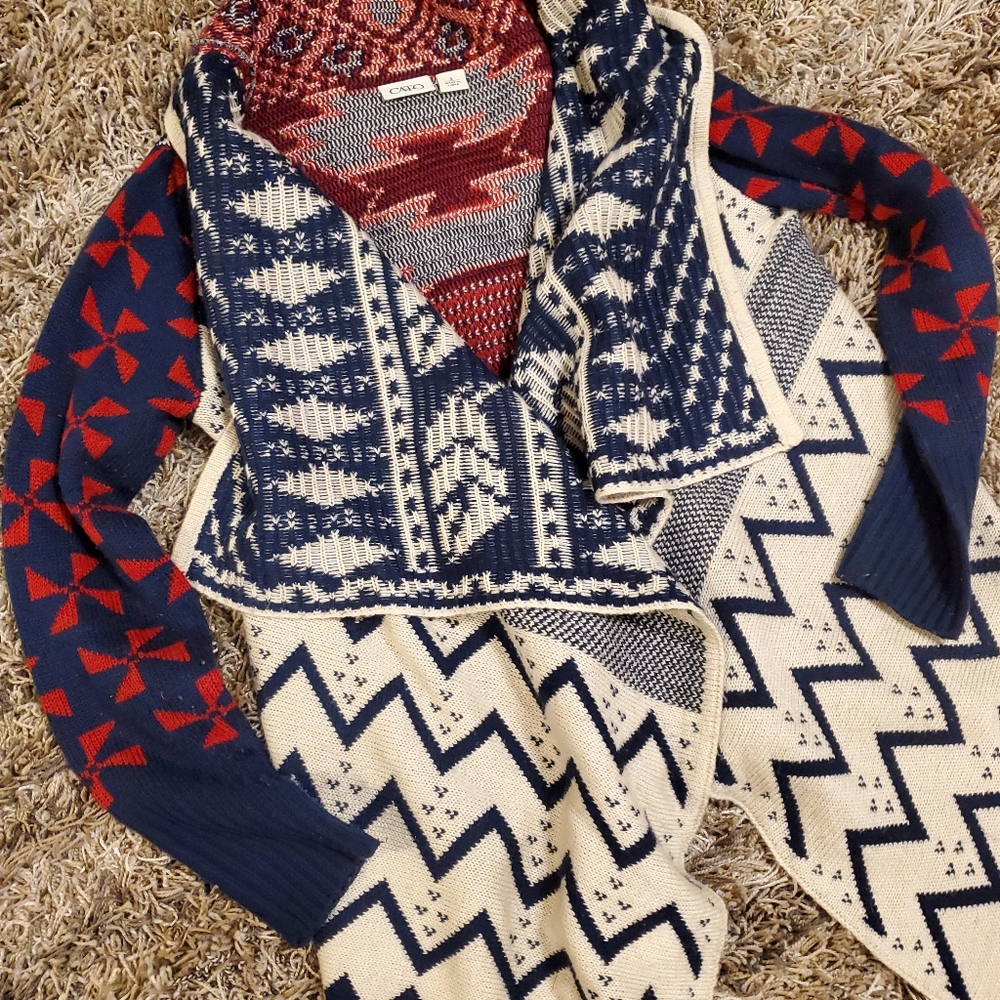 CATO Southwest print cardigan sweater